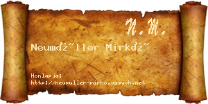 Neumüller Mirkó névjegykártya
